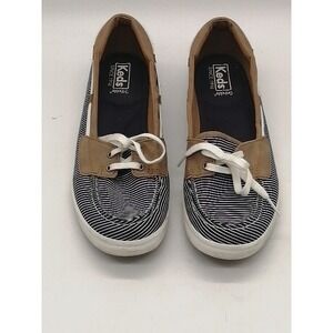 Keds Sneakers Womens Blue Striped 9 Slip On Boat Shoe Ortholite Comfort Beach